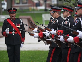 The annual memorial mass kicking off police week was held Monday, May 12, 2014, at the All Saints Church in Windsor, Ont. The Windsor Police honour guard is shown during the event. (DAN JANISSE/The Windsor Star)