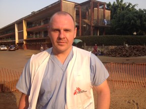 Dr. Tim Jagatic, from Windsor, returns from fighting Ebola outbreak in Guinea. (Courtesy of Jacob Kuehn/Doctors Without Borders)
