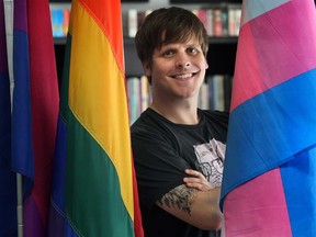 Dan MacDonald poses Friday, May 16, 2014, at the Windsor Pride office in downtown Windsor, Ont. MacDonald will participate in the International Day Against Homophobia, Biphobia and Transphobia. (DAN JANISSE/The Windsor Star)