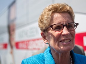 Ontario Liberal leader Kathleen Wynne on the campaign trail on May 14, 2014. (Chris Young / The Canadian Press)