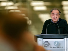 Chrysler Group LLC Chairman and CEO Sergio Marchionne speaks at the dedication a of transmission manufacturing facility in Tipton, Ind., Tuesday, May 13, 2014. (AP Photo / AJ Mast)