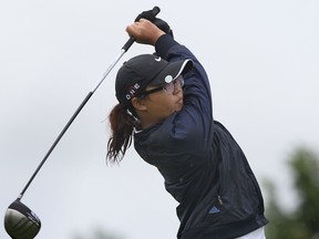 Nara Sonu hits a tee shot during the Jamieson golf tour at Pointe West. (DAN JANISSE/The Windsor Star)