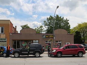 Crews respond to a three-vehicle crash in downtown Windsor. (Dax Melmer/The Windsor Star)