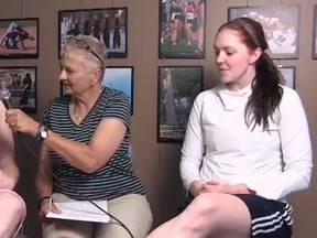 Sisters and University of Windsor basketball stars Courtney and Jaylin VandeBovenkamp talk with Mary Caton in The Windsor Star News Cafe on June 17, 2014.