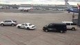 This picture taken by Chantal Vallee shows a security situation at Toronto's Pearson International Airport on June 19, 2014.