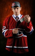 Spits centre Brady Vail poses for a photo after being selected by the Montreal Canadiens in 2012 in Pittsburgh. (Photo by Jamie Sabau/Getty Images)