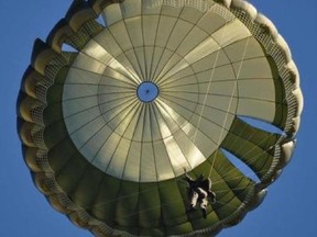 Cpt. Brad Krewench is seen parachuting at a Florida airshow. (Courtesy of Brad Krewench)