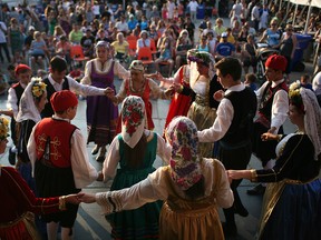 The Terpsichorean Dance Group performs traditional Greek dances at Greek Fest for the Carrousel of Nations, Saturday, June 28, 2014. (DAX MELMER/The Windsor Star)