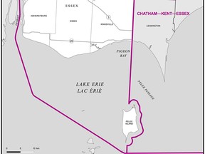 The provincial electoral district of Essex. (Handout / The Windsor Star)