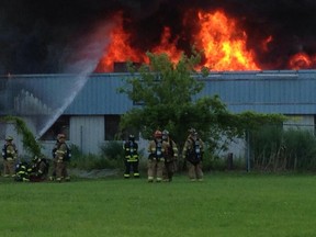 Massive fire at old Windsor Bumper plant on Tec Road East. (Nick Brancaccio/The Windsor Star)