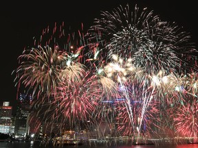 The annual fireworks show blasts over the skies of Windsor and Detroit on Monday, June 23, 2014. (DAN JANISSE/The Windsor Star)