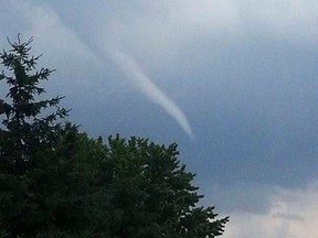 File photo of an apparent funnel cloud in the sky, reportedly taken in Maidstone on the afternoon of June 24, 2014. (Image courtesy of Ontario Tornado Watch)