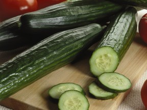 Turn cucumber slices into healthy open-faced canapes (Courtesy of Foodland Ontario)