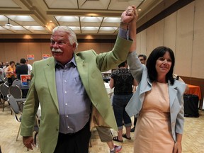NDP MPP Percy Hatfield, who congratulated Lisa Gretzky on her victory over Liberal Teresa Piruzza, thinks coming in third is a good thing, but for whom?    (Tyler Brownbridge/The Windsor Star)