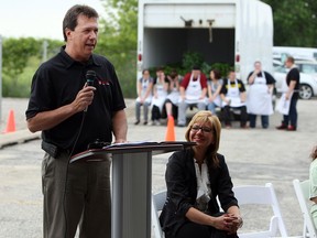 In this file photo, Chris Taylor, president, Unifor Local 200, speaks during the official opening of the new community garden at the Unemployed Help Centre in Windsor on Tuesday, June 24, 2014. The 1.6 acre piece of land was donated by Ford and will allow the centre to have twice as many plots as they currently have.                (Tyler Brownbridge/The Windsor Star)