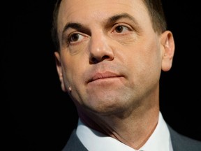 Ontario PC Party leader Tim Hudak at a campaign stop in Ajax on June 4, 2014. (Darren Calabrese / The Canadian Press)