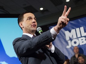 Ontario PC Party leader Tim Hudak at a campaign event in Ajax on June 4, 2014. (Darren Calabrese / The Canadian Press)