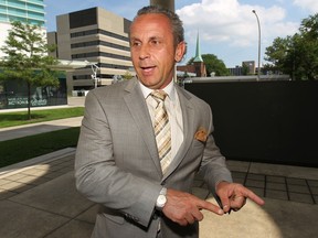 Frank Retar, lawyer for Darko Jovanovich speaks to media after the sentencing of his client on Thursday, June 26, 2014, at the Provincial Court in Windsor, Ont.  (DAN JANISSE/The Windsor Star)