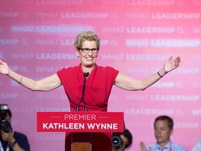 Ontario Liberal leader Kathleen Wynne speaks to supporters after winning the Ontario election in Toronto on Thursday June 12, 2014. THE CANADIAN PRESS/Frank Gunn