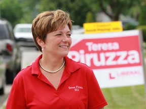 Teresa Piruzza two days before her defeat in the June 12 Ontario election. (Jason Kryk / The Windsor Star)