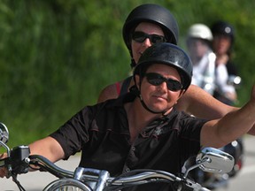 The Bob Probert Memorial Ride makes its way down Malden Road, Sunday, June 22, 2014.  Funds raised from the event support cardiac care in Windsor-Essex.  (DAX MELMER/The Windsor Star)