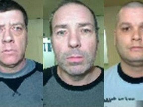 Denis Lefebvre, left to right, Serge Pomerleau and Yves Denis are shown in these police handout photos. Quebec Provincial Police say three inmates have escaped from the Orsainville Detention Centre in Quebec City with the help of a green coloured helicopter. (THE CANADIAN PRESS/HO-Surete Du Quebec)