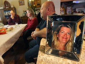 The Galbraith family, Jenny Galbraith, Jerry Galbraith, Susan Schroeder and Jerry Galbraith Jr. speak about the murder of daughter and sibling Nancy Quick and the lack of progress in the ongoing police investigation in this 2009 file photo. (TYLER BROWNBRIDGE/The Windsor Star)