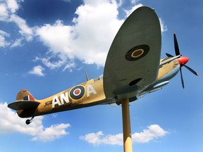 The Spitfire aircraft which sits in the Jackson Park in Windsor, Ont. is shown on Monday, June 16, 2014. The town of Essex is considering putting one up in the town as well. (DAN JANISSE/The Windsor Star)