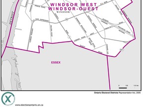The provincial electoral district of Windsor West. (Handout / The Windsor Star)