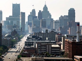 A view of Downtown Detroit looking south on Woodward Avenue is shown in this 2013 file photo. (Bill Pugliano/Getty Images)