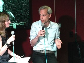 Julian Revin talks with Jeremy Rigsby of the Media City Film Festival at The Windsor Star News Cafe on July 8, 2014.