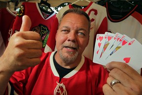 Dan Hudson will be playing poker in the NHL Alumni Charity Poker Tournament and hopes to face off against Denis Savard and poker star Daniel Negreanu Monday July 21, 2014.  (NICK BRANCACCIO/The Windsor Star)