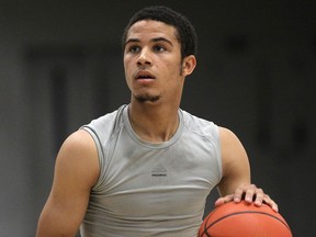 Former Green Griffin Antoine Chandler practises with the University of Windsor Lancers at the St. Denis Centre. (DAN JANISSE/The Windsor Star)