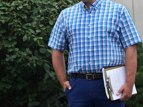 Adriano Ciotoli announces his candidacy for Windsor city council in ward 4 on Wednesday, July 23, 2014 in front of City Hall Square. (DAN JANISSE/The Windsor Star) (For story by Julie Kotsis)