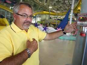 WINDSOR, ONT.:JULY 21, 2014 -- Mike Smithson, supervisor of maintenance for the City of Windsor, explains the air chlorine alarm system for Adventure Bay, Monday, July 21, 2014.  (DAX MELMER/The Windsor Star)