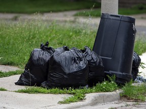 Garbage bags weighing less than 20 kilograms (44 pounds) can be placed on the ground beside garbage containers from Dec. 27 to Jan. 10. (Windsor Star files)