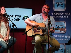 Sarah and Dustin Lolli of James and June play in The Windsor Star News Cafe on July 11, 2014. (Tyler Brownbridge/The Windsor Star)