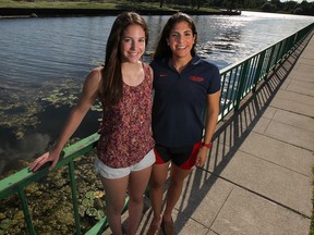 Ciara, left, and Catherine Multari are shown Thursday, July 3, 2014, in their hometown of LaSalle, Ont. The sisters are accomplished rowers. (DAN JANISSE/The Windsor Star)