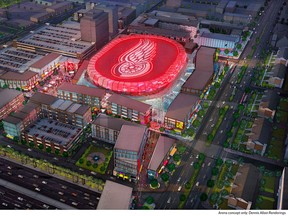 Olympia Development of Michigan released its plans to build a new arena in Detroit by 2017. (Dennis Allain Renderings)