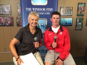 Windsor Star reporter Mary Caton chats with ... in the News Cafe on July 10, 2014. (Jason Kryk/The Windsor Star)