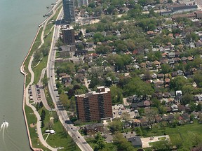 An aerial view of Windsor's riverfront is pictured in this file photo.