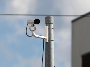 A traffic camera at the intersection of Tecumseh Rd. and Ouellette Ave., is pictured Sunday, July 13 , 2014.  (DAX MELMER/The Windsor Star)