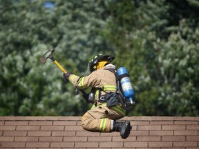 Windsor Fire and Rescue on the scene of a fire on Ferndale Avenue in Windsor on July 7, 2014. (Dax Melmer/The Windsor Star/Twitpic)