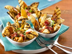 Grilled poutine is a lighter take on a typically wintery food. (Courtesy of Foodland Ontario)