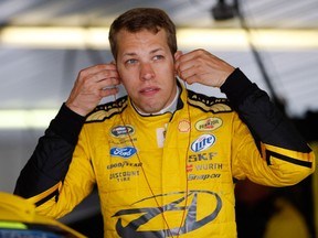 Brad Keselowski prepares for a practice  session for a NASCAR Sprint Cup Series auto race at Pocono Raceway. (AP Photo/Matt Slocum)