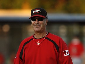 Selects coach Al Bernacchi heads to the third base coaches box against Windsor Stars at Soulliere Field Monday, August 15, 2011. (NICK BRANCACCIO/The Windsor Star)