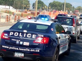 LaSale police on the scene of a multi-vehicle collision on Todd Lane on Aug. 25, 2014. (TwitPic: Nick Brancaccio/The Windsor Star)