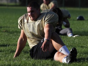 AKO Fratman running back Cody McCann is no stranger to the turf at Windsor Stadium Wednesday August 20, 2014. AKO coaches are pleased to have McCann on the field. (NICK BRANCACCIO/The Windsor Star)