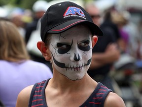 Skull-faced Daniel Dorey, 12, provided some scary moments during Art by the River at Fort Malden Saturday August 23, 2014. (NICK BRANCACCIO/The Windsor Star)