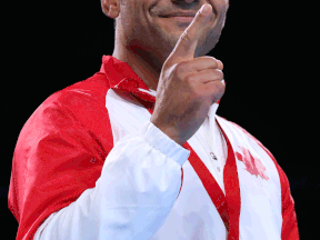 Gold medallist Samir El-Mais of Windsor won the gold medal in the heavyweight (91kg) final during Day 10 of the Glasgow 2014 Commonwealth Games. (Photo by Alex Livesey/Getty Images)